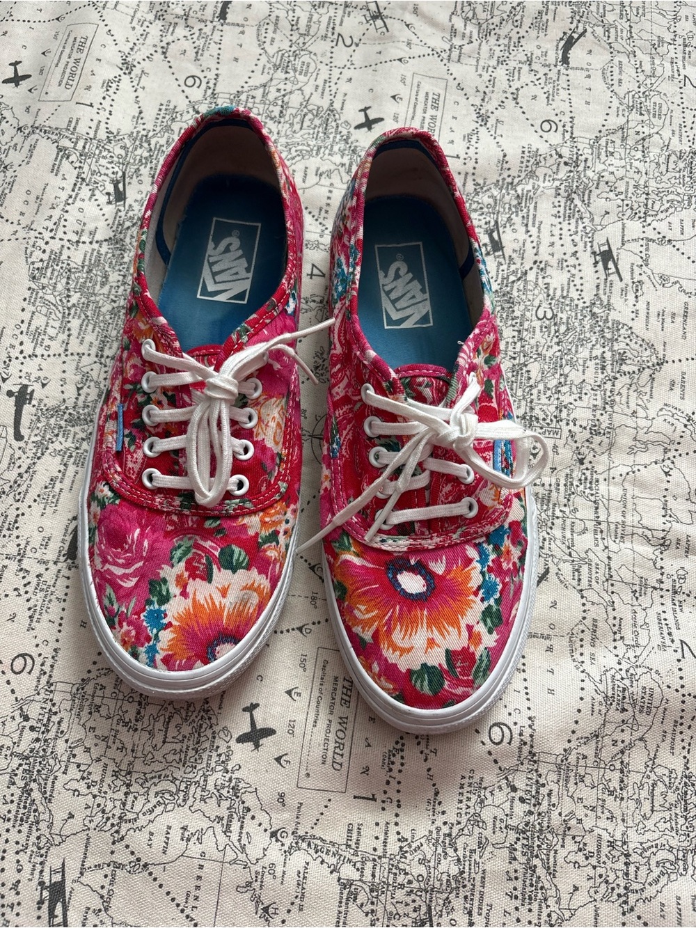 Vans Floral Canvas Sneakers - Bright Pink Multi